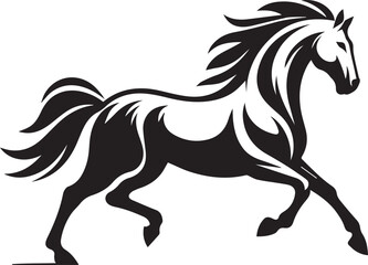 Black Horse Silhouette Vector Illustration
