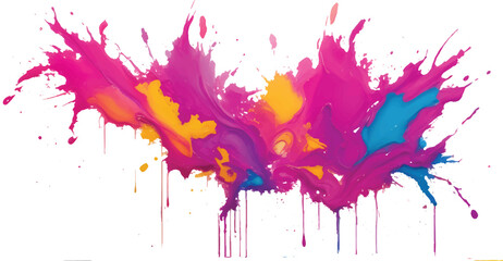 Abstract Color Explosion Splash with Vivid Red, Yellow, and Blue Paint for Modern Digital Art Background and Creative Design