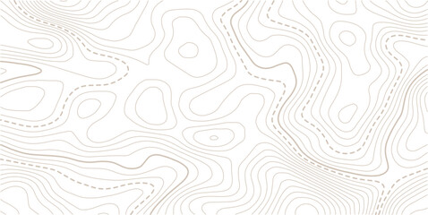 Abstract topo contour map on white background, Topographic map Topographic contour lines map seamless pattern.. Abstract mountain terrain map background with abstract shape line texture.
