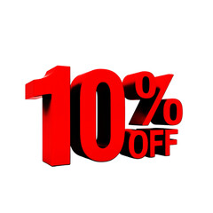 red percent 10% sign