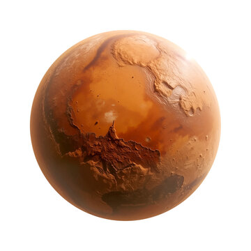 3D rendering of the planet Mars with surface details