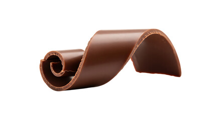 Delicious chocolate curl isolated on transparent background for dessert decoration