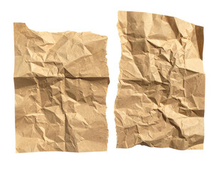 Obraz premium Torn brown paper isolated on black, showing creases, texture, and edges