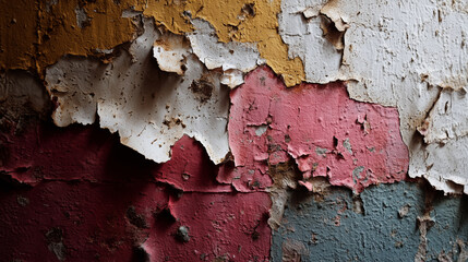 Distressed wall and peeling paint abstraction for wallpaper