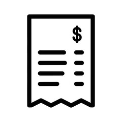 Minimalist Financial Receipt Icon with Dollar Symbol and Item Details