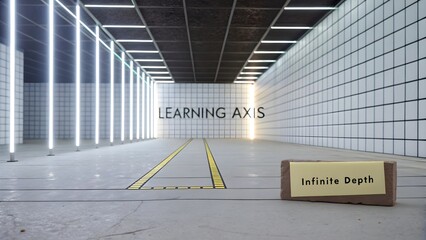 Abstract digital rendering of a modern learning space
