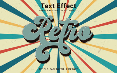 Editable Retro text effect in Illustrator, Vintage retro text effect