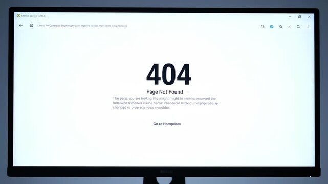 404 Error Page Displayed on Computer Monitor for Website Issues