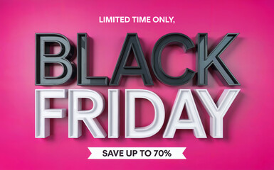 A promotional Black Friday sale banner with a vibrant hot pink background. The text "LIMITED TIME ONLY," is in small white text at the top. 