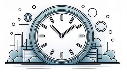 clock icon in simple outline style on white background