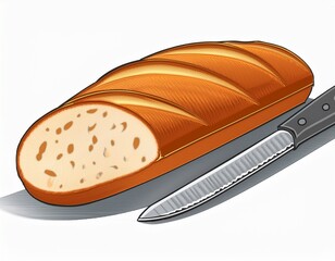 bread knife icon with serrated edge on white background