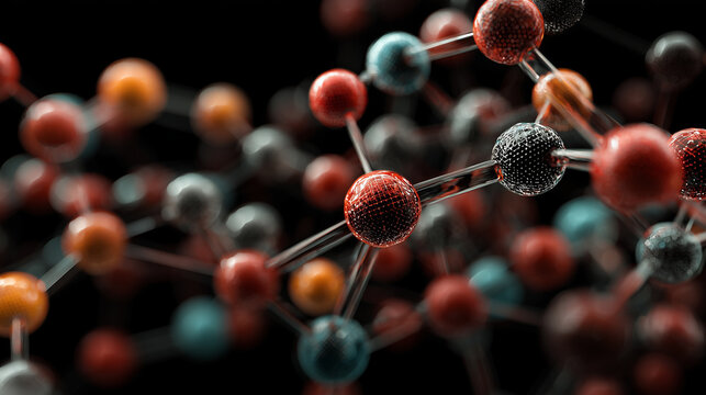 Abstract molecular structure with interconnected spheres for background