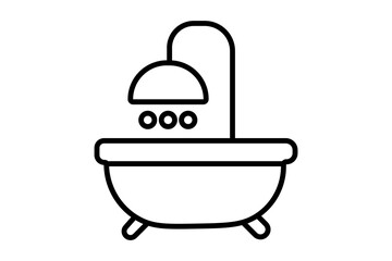 Bathtub icon.Bathroom Amenities icon . suitable for web site, app, user interfaces, printable etc. line icon style. simple vector design editable