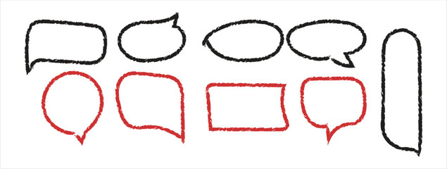 Hand Drawn Speech Bubble Doodle Vector Set