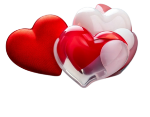Romantic Linked Hearts in Red and White – Symbol of Togetherness