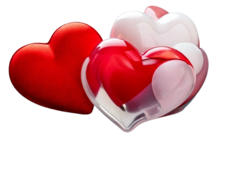 Romantic Linked Hearts in Red and White – Symbol of Togetherness