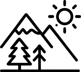 Mountain and Sun Icon