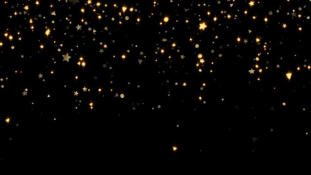 gold confetti and flags happy birthday and party celeblation on transparent background, png isolated golden luxury isolated vertical social media design element	