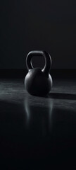 Black Kettlebell on Dark Surface