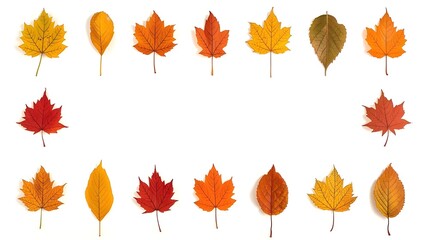 Obraz premium Autumn Leaf Icon Set Collection