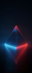 Neon Red and Blue Triangle Light
