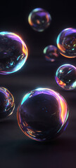 Floating Colorful Soap Bubbles
