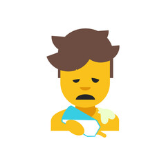 Man holding baby bottle emoji