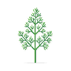 Pixel Art Dill Minimalist Herbal Botanical Vector