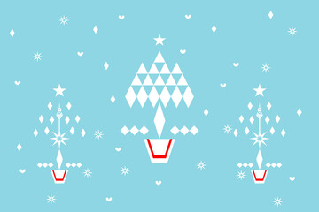 christmas card with christmas tree. geometric ethnic pattern.Native American tribal fabric,design illustration vector for woven textile printing,tile,cards,picture books, boho indian ornament seamless