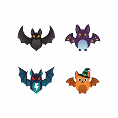 Spooky Halloween Bat Illustrations for Creative Projects