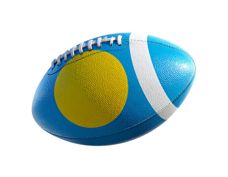 Dynamic Football in Motion Decorated with Palau National Flag