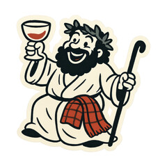 PNG Cheerful bearded man illustration
