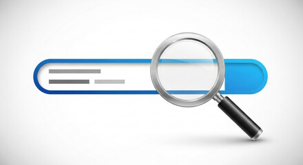 A search bar with a magnifying glass, , represents online search, information retrieval, and the quest for knowledge in the digital world