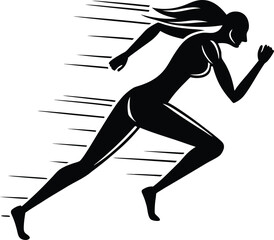 silhouette of a woman running