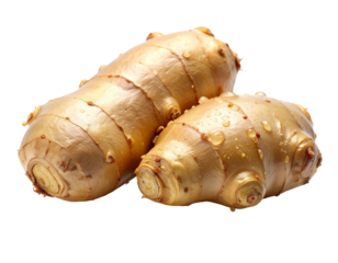 Bündel Ingwerknollen, transparenter Hintergrund, PNG