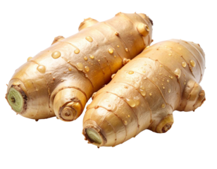 Bündel Ingwerknollen, transparenter Hintergrund, PNG