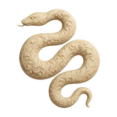 Obraz premium PNG Intricate carved snake illustration