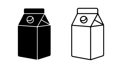 Milk carton outline and solid with transparent background