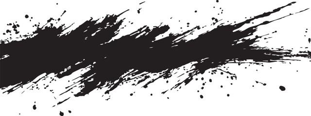 Black ink splash on white background, abstract artistic stroke, perfect for creative design projects and modern art compositions