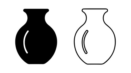Ceramic vase outline with transparent background