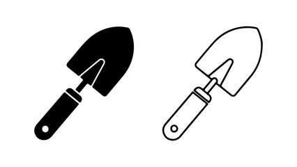Gardening trowel icon with transparent background