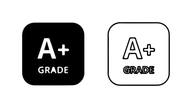 A plus grade badges with transparent background