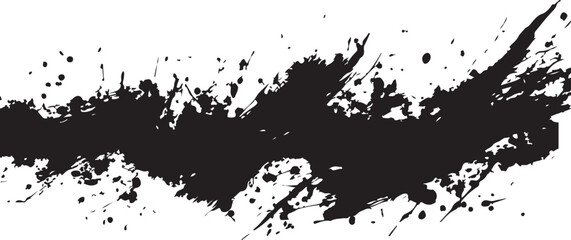 Black ink splash on white background, abstract artistic stroke, perfect for creative design projects and modern art compositions