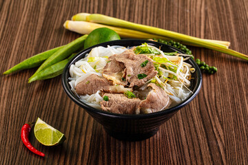 Vietnamese pho bo soup with beef