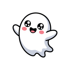 Cute Friendly Happy Halloween Ghost