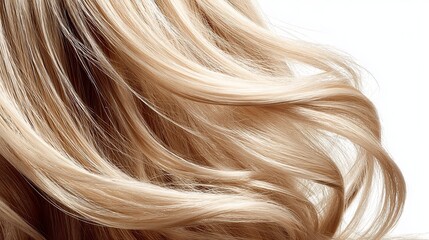Blonde Wavy Hair Closeup with Soft Lighting in Studio for Beauty and Haircare Marketing