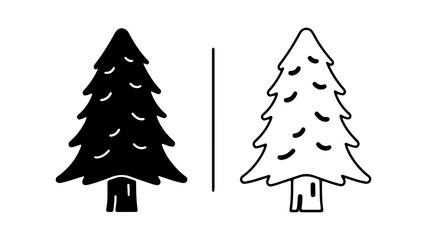 Fototapeta premium Pine tree icons with transparent background