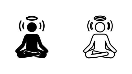 Meditating person icon with transparent background
