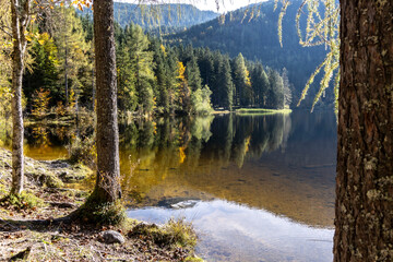 Idyllic lake Oedensee in Bad Mitterndorf, Styria, Austria
