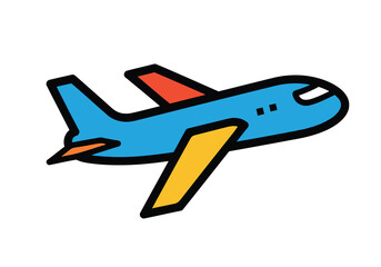 Flat Style Detailed Airplane Aircraft Flying in The Air Transportation